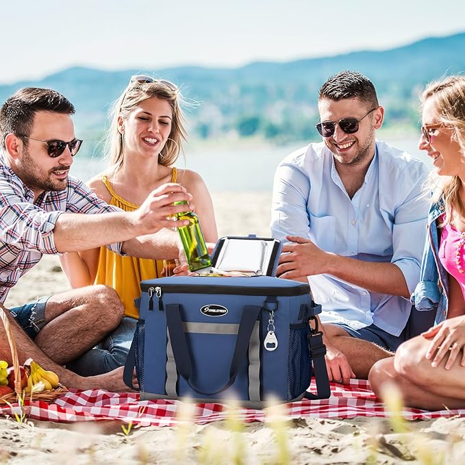 Maelstrom Collapsible Soft Cooler Bag, 24/30/60/75 Cans Beach Cooler, Ice Chest, Leakproof & Portable for Beach, Camping, Road Trips & Grocery Shopping