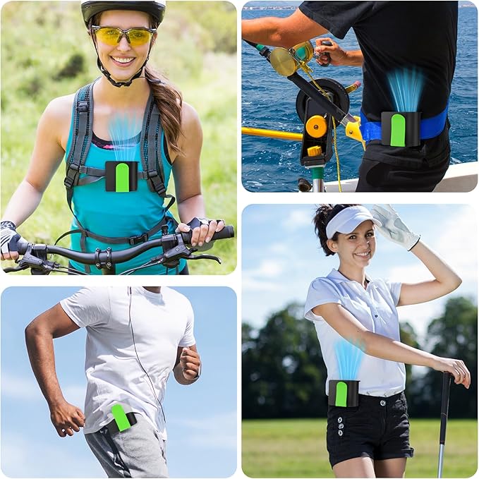 Portable Waist Fan Brushless Rechargeable 15000mAh, 7 Speeds 15000RPM Strong Airflow Clip On Belt Fans, Wearable Neck Fan for Outdoor, Jobsite, Travelling, Warehouse - Max 32H Runtime