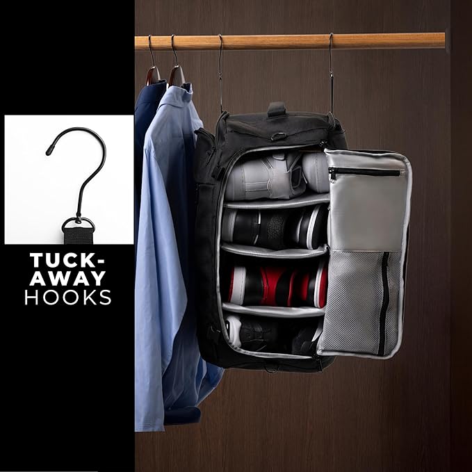 Athletico SneakerBox - Premium Sneaker Travel Duffel Bag/Backpack - For Shoes, Clothes, and Gym (Black)