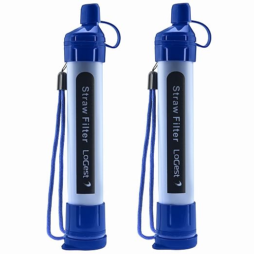 2 Pack Water Filter Straw - Water Purifying Device - Portable Personal Water Filtration Survival - for Emergency Kits Outdoor Activities and Hiking - Water Filter Camping Travel Survival Backpacking