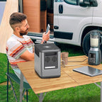 Bamboo Folding Camping Table 2-Folds with Adjustable Aluminum Legs Portable Picnic Table with Carry Bag for Outdoor Hiking Beach 2-4 Person