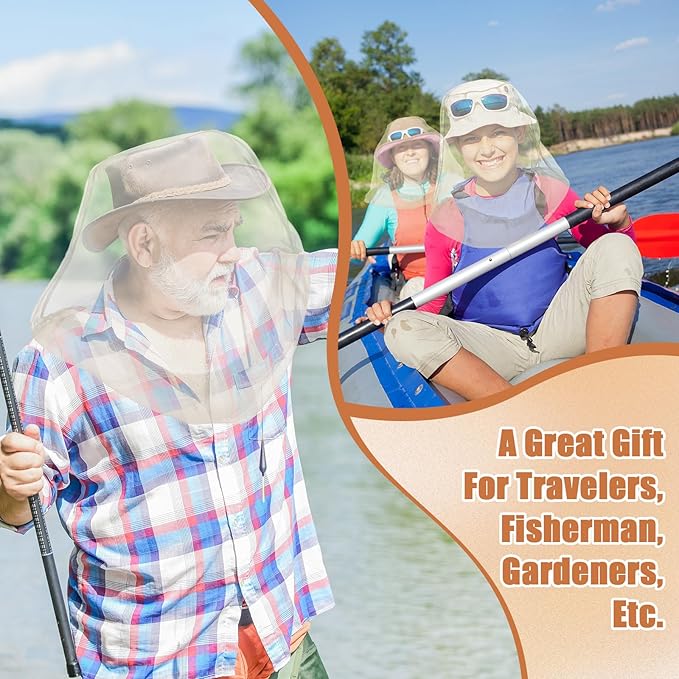 HESTYA 4 Pack Mosquito Bug Net Mesh for Head Mosquito Head Net Face Neck Fly Netting Hood from Insect Bugs Gnats for Outdoor