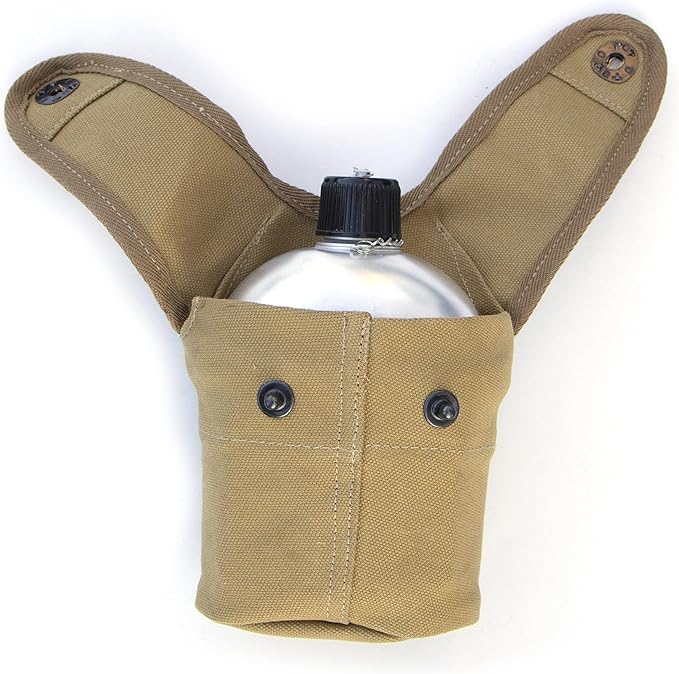 WW2 US Navy Canteen with Cup Cover Khaki 1943 WWII US Marine Corps