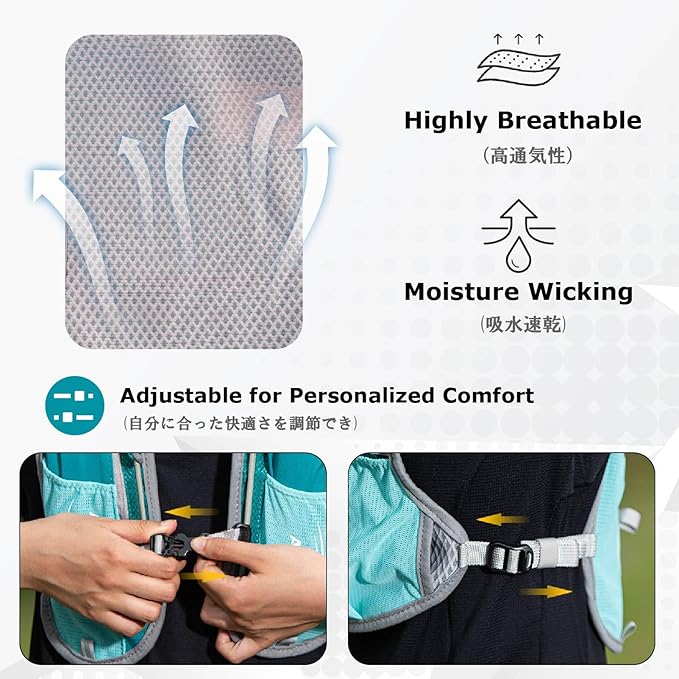 YAPJEB Hydration Vest - 5L Running Water Backpack for Trail, Marathon, Cycling, Hiking - Outdoors Pack