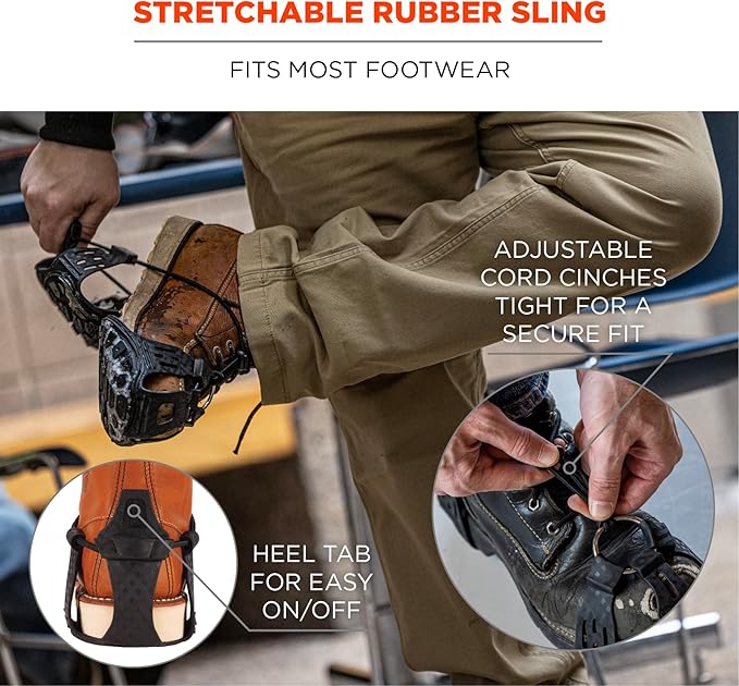 Ergodyne Trex 6325 Slip On Spikeless Traction Devices, Outdoor to Indoor Wear