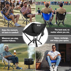 Compact Camping Chair, Portable Comfortable Camping Chair for Adults - 600 LBS Capacity Sturdy Camping Folding Chair with Quick Setup & Carry Bag Compact Camp Chair (Black)