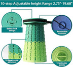 ALEVMOOM Upgraded XXL 50 Portable Collapsible Stool with Cushion,Telescoping Folding Stool for Adults,Yet More Sturdy Camping Stool with Load Capacity 1000lbs,for Outdoor Garden Hiking BBQ