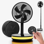 VENTY Portable Fan - Wireless Battery Operated Fan - 4 Speeds - LED Lighting - Carry Case & Remote Control - Cruise Travel - Outdoor Travel RV Power Bank With USB-C Port (Black with Case)