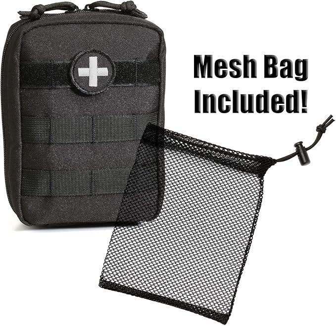 First Aid Molle Pouch - Heavy Duty IFAK Pouch - Empty Medical Pouch Ideal for Military Use EMTs Law Enforcement Camping and Hiking - Med Pouch for Optimal Organization
