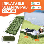 KingCamp Sleeping Pad for Camping, Ultralight Connectable Inflatable Sleeping Pad Camping Mattress with 6.3" Built-in Pillow & Foot Pump for Backpacking Hiking Tent Cot