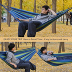 Camping Hammock Comfortable Fabric Hammocks with Tree Straps for Travel Patio Garden, Hanging Sturdy Indoor/Outdoor Hammock Up to 660lbs Portable Hammocks with Travel Bag