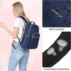 LOVEVOOK Laptop Backpack for Women 17.3 inch,Cute Womens Travel Backpack Purse,Professional Laptop Computer Bag,Waterproof Work Business College Teacher Bags Carry on Backpack with USB Port,Navy Blue