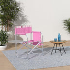 PICNIC TIME Sports Chair with Side Table, Outdoor Foldable Padded Adult Camping Chairs with Cup and Accessory Panel for Lawn, Beach, & Sports Use for Adults, 300-lbs Capacity, (Pink Stripe Accents)