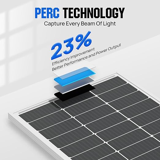 ECO-WORTHY 100 Watts 12 Volts Monocrystalline Photovoltaic Solar Panel High Efficiency Module for 12 Volt Battery Charging RV Marine Boat Off Grid(Upgrade)