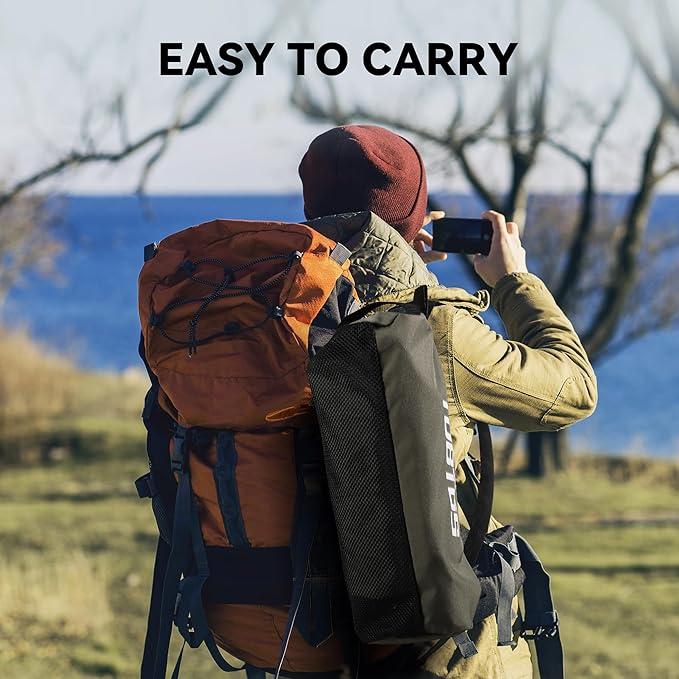 TOBTOS Portable Camping Chair, Support up to 330 LBS, Lightweight Folding Backpacking Chair for Outdoor Camp, Travel, Beach, Picnic, Hiking, Backpacking (Army Green)