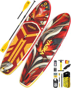 YASKA Inflatable Stand Up Paddle Board - 11ft Extra Wide Paddleboard with Premium SUP Board Accessories,Camera Mount,Non-Slip EVA Deck,5 Handles,Youth/Adult