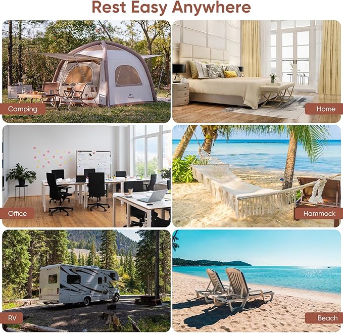 Naturehike Camping Pillow with Memory Foam, Self-Inflating Portable Pillow, Camping Essentials, Ergonomic for Neck Support, Travel Pillows for Camping, Airplanes, Hiking, Backpacking, Hammock