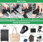 2PCS 22 inch Add a Bag Luggage Straps for Suitcase, Adjustable Suitcase Strap, Travel Accessories Travel Attachment for Connecting Two Suitcases or Smaller Packages Together -Black