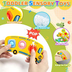 6PC Fidget Sensory Toys for Baby Airplane Travel Essential Activities, Party Favors Animal Pop Toys Autism Gifts for 12+ Month Babies Toddlers 1 2 3 Year Old Easter Basket Stuffers Gift
