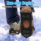 Ice Cleats Snow Traction Cleats Crampons for Shoes and Boots Men Women 28 Studs Anti Slip Shoe Grippers Overshoe Slip-on Stretch Footwear Spikes for Snow and Ice Fishing Winter Walking Hiking