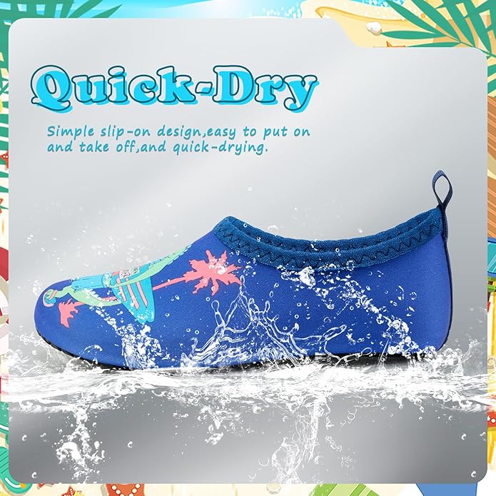 Deevike Kids Water Shoes Boys Grils Barefoot Quick Dry Aqua Socks Beach Shoes for Toddler Sports Swim Surf Outdoor Walking
