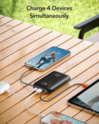 Portable Charger 20000mAh 30W Fast Charging, Power Bank with Built-in Cables & LED Display, USB C Battery Pack for iPhone 16/15/14/13, Samsung, iPad and Android Phones, Ideal for Travel -Black