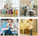 ALEVMOOM Upgraded 20.4" Portable Collapsible Folding Stool with Cushion Retractable Telescoping Stool for Adults Sturdy Capacity 550lbs Camping Chair for Outdoor Hiking Garden BBQ with Bag