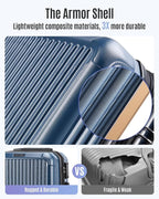 LIGHT FLIGHT Carry On Luggage 22x14x9 Airline Approved, Durable Hard Shell Carry On Suitcases with Wheels, Expandable Hardside Lightweight Travel Luggage with TSA Lock, Beige and Brown