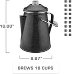 COLETTI Classic Percolator Coffee Pot — Camping Coffee Percolator, Campfire Coffee Pot – Camping Percolator for Groups — Brew for the Whole Campsite (Black, 18 Cup)