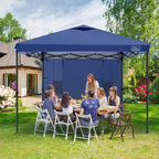 KAMPKEEPER 10x10 Pop Up Canopy Tent with Sidewall - Easy Setup Sun Shelter, Outdoor Shade with Vented Roof for Backyard | UV & Rain Portable Instant Camping Beach Canopy Tents (Navy Blue)