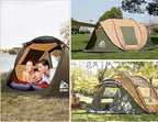 Pop Up Camping Tent 2/4 Person, Instant Family Tents, Easy Setup Automatic Tent for Camping Hiking & Traveling