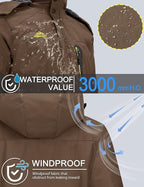 TACVASEN Men's Winter Ski Jacket Waterproof Snow Coats Snowboard Fleece Lining Jacket Warm Parka with Hooded