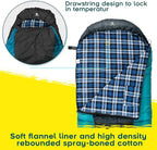 Bessport Sleeping Bag Winter | Flannel Lined 18℉ - 32℉ Extreme 3-4 Season Warm & Cool Weather Adult Sleeping Bags Large | Lightweight, Waterproof for Camping, Backpacking, Hiking