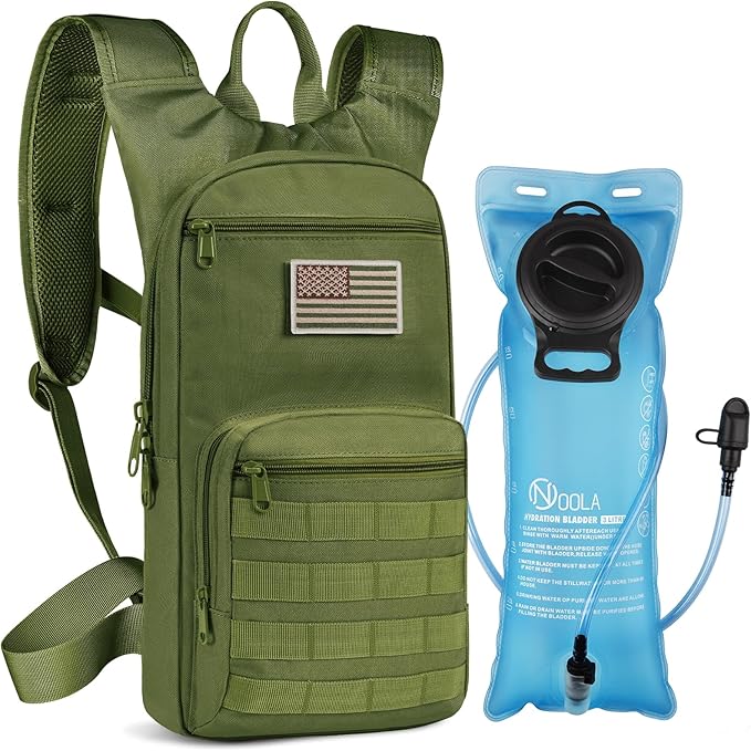 NOOLA 3L Hydration Backpack, Water Backpack with TPU Water Bladder, Tactical Hydration Pack for Men Women, Molle Water Backpack for Hiking, Biking, and Hunting