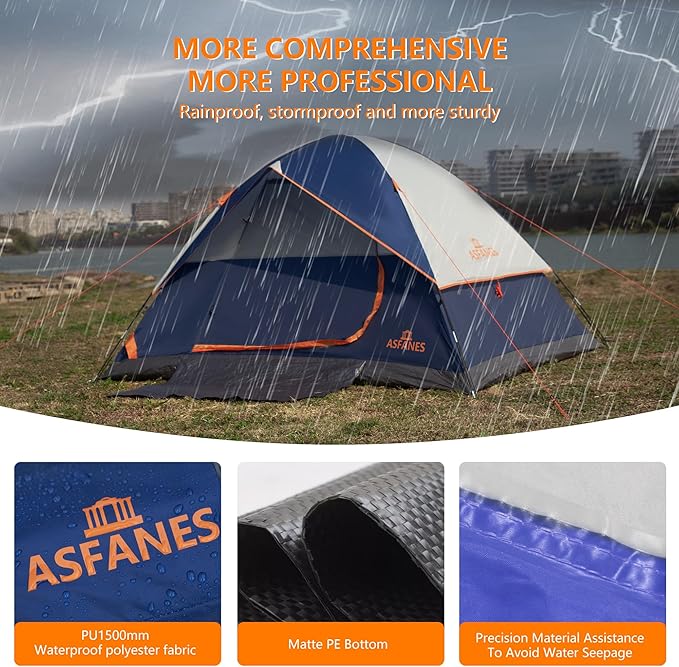 2-12 Person Tents for Camping Waterproof, Backpack Double Layer Tents, Perfect Picnics, Fishing and Backyard Camping