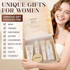 7PCS Rice Skincare Set Gift Box, Korean Hydrating Skin Care for Girls Teens Women, Cleanser Toner Serum Cream Eye Cream Sunscreen with Towel Bear Ornament, Daily Skincare Routine Gift Kit