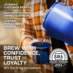 COLETTI Bozeman Camping Coffee Pot — Camping Coffee Makers, Coffee Percolator – America's Sleekest Percolator – NO Aluminum or Plastic (Blue)