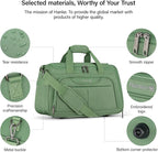 Hanke Small Travel Duffel Bag, Under Seat Carry On Personal Item Bag with 11 Pockets, Lightweight Water Resistant Foldable Weekender Bag with Trolley Sleeve for Travel Gym Daily Use（Forest Green）