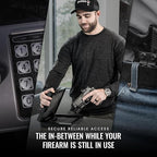 STOPBOX Gun Safe Alternative - Tactical Handgun Storage, Instant Access Portable Gun Case, TSA Compliant Gun Lock Box for Quick Handgun Access| FLAG CAMO + BLACK (2 Pack) | Compact Only