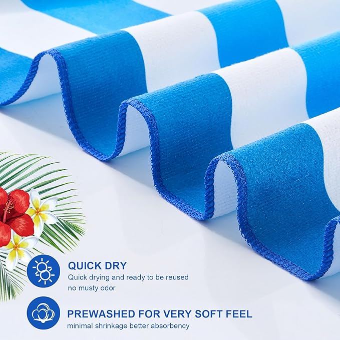 Redbaker 16 Packs 59 x 28 inches Oversized Vertical Stripe Beach Towel Bulk Extra Large Pool Towels Set Microfiber Quick Dry Swim Towel Blanket for Women Men Adult Bath Travel(Gradient Color)