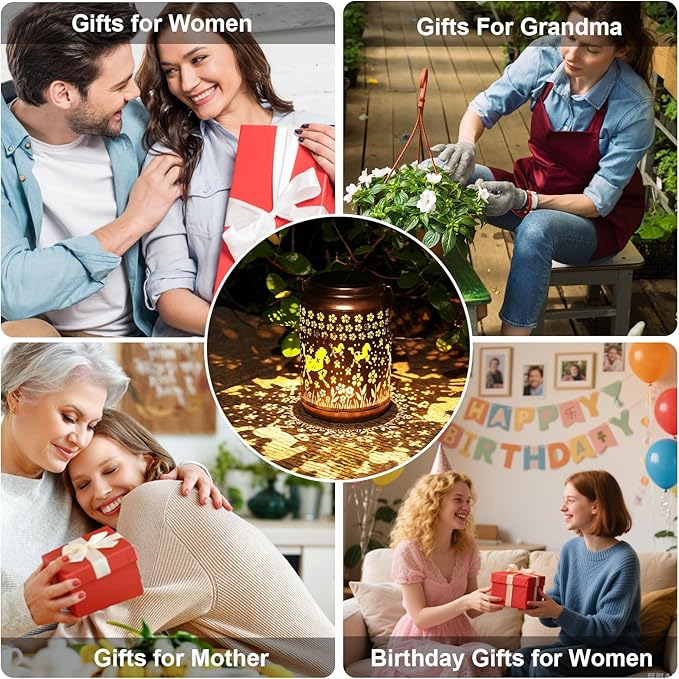 Horse Solar Lantern Outdoor Horse Decor Garden Decor Waterproof Decor Light Hanging Solar Lights Yard Decor, Gifts for Women Gifts for Mom Gifts for Grandma Horse Gifts