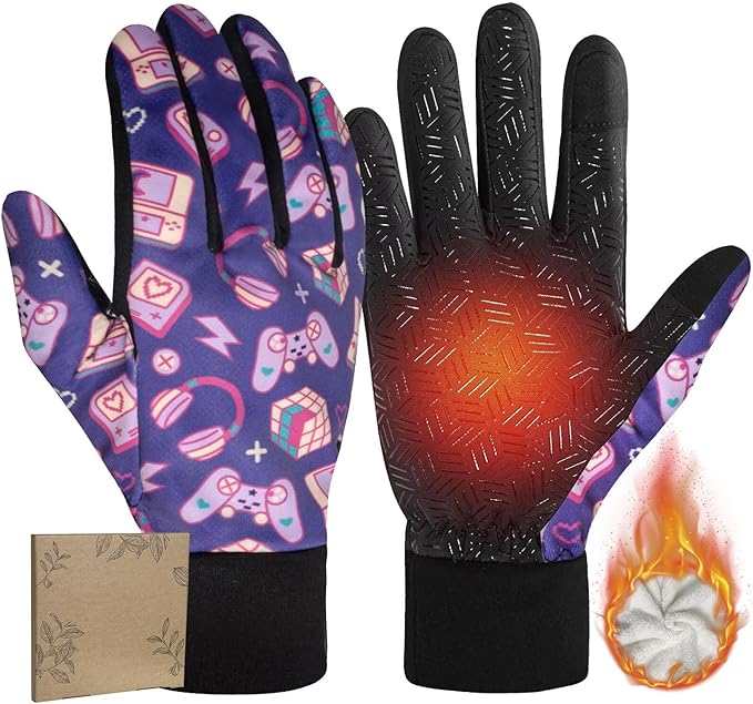 Pixel Panda Running Gloves for Men, Winter Warm Bike Glove for Smart Phone Texting with Non-Slip Silicone Gel - Thermal Windproof and Waterproof for Running, Cycling, Driving