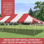 Party Tents Direct 20'x40' Weekender Canopy Pole Tent - Easy Up Canopy Tent with 160 Person Capacity - Outdoor Canopies for Parties, Weddings, & Events (Red/White Top)