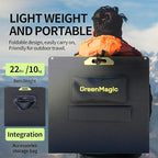 400W Portable Solar Panel, Greenmagic 400W 39V Foldable Portable Solar Panel Charger, with Output Connector for Camping RVing Home Backup IP67 Waterproof with an Adjustable Kickstand