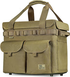 OneTigris Camping Storage Bag with Lid, 25L Collapsible Tactical Tote Bag for Outdoor Camping Travel Picnic Garage Trunk Organizer