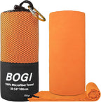 BOGI Microfiber Travel Sports Towel-Quick Dry Towel,Soft Lightweight Microfiber Camping Towel Absorbent Compact Travel Towel for Camping Gym Beach Bath Yoga Swimming Backpacking (M:40''x20''-Orange)