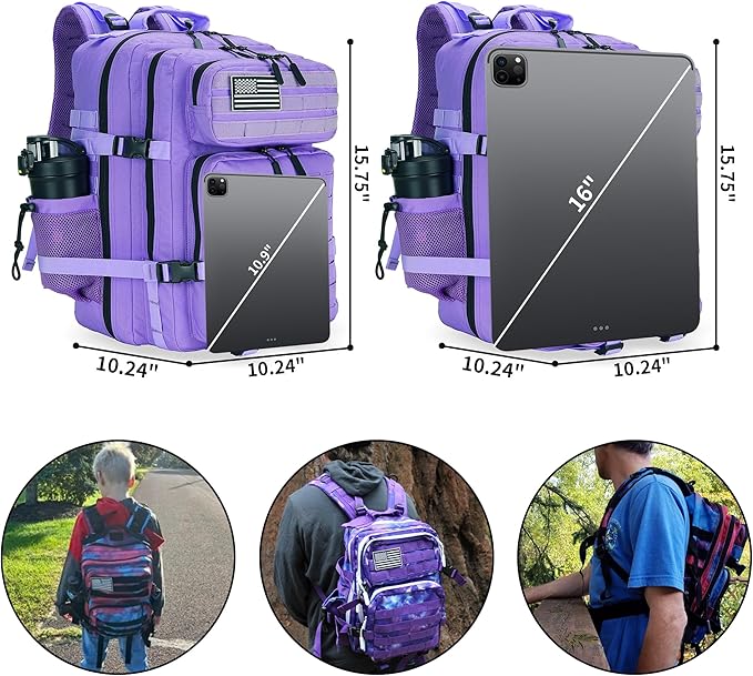 Military Tactical Backpack 45L/25L 3 Day Assault Pack Molle Daypack Hiking Backpack for Men and Women