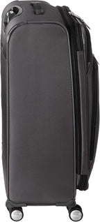 Samsonite Solyte DLX Softside Expandable Luggage with Spinner Wheels, Mineral Grey, Checked-Medium 25-Inch