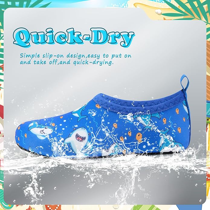 Deevike Kids Water Shoes Boys Grils Barefoot Quick Dry Aqua Socks Beach Shoes for Toddler Sports Swim Surf Outdoor Walking