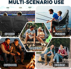 Double Camping Chair for Adults Oversized 2 Person Loveseat Chair for Heavy People, Folding Padded Outdoor Seat with Cup Holders & Carry Bag, 660 lbs Capacity, for Camping, Sports, Backyard